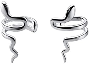 ZLING Echte 925 Sterling Silber Schlange Ohr Manschette Ohrclips Frauen Mode Mädchen Ohne Piercing Ohrringe Schmuck