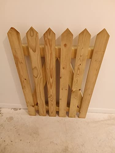 Wooden Picket Garden Gate Pedestrian Gate Wooden Pressure Treated 4 foot High (120cm High x 105cm Wide x 7cm deep)