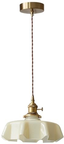 SSBHDM Candelabro de estilo pastoral francés, pantalla de lámpara colgante de vidrio con personalidad creativa, accesorios de iluminación de techo con base E27, restaurante, sala de estar, balcón, dec