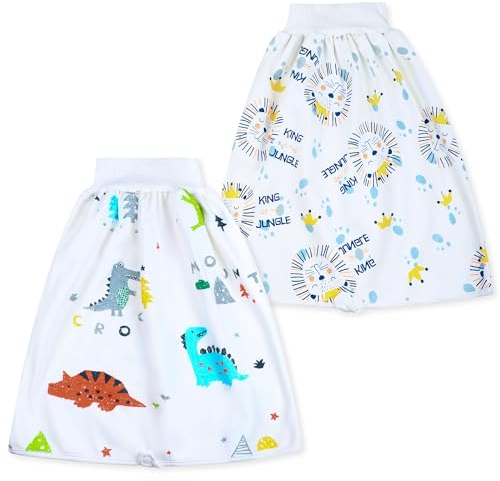 FLYISH DIRECT Baby Windelrock 2 Stück Sleepy Windelhose für Kinder, Hohe Taille Töpfchen Trainingshose Baumwolle für das Töpfchentraining, L(4-8T)