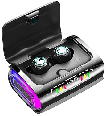LAUGHERER Écouteurs Bluetooth sans fil 8D stéréo surround écran LED numérique contrôle tactile écouteurs de sport avec micro