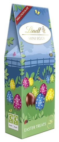 Lindt Lindt Mini Eggs Chocolate Canister 155g – Assorted Swiss Chocolate Mini Eggs – Easter Chocolate for Sharing – Easter, gift