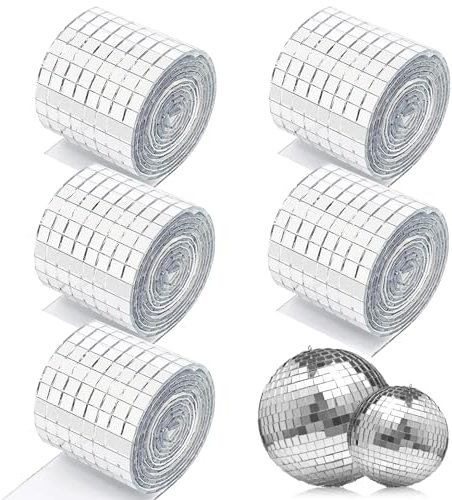 Tessere Mosaico a Specchio, 8000 Pezzi Piastrelle Mosaico a Specchio Adesive, Mini Mosaico Vetro Adesivo Quadrato per Decorazioni Artigianali Fai Da Te (5 x 5 mm)