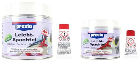 2K Leichtspachtel, 2 Komponenten Leicht-Spachtel für Reparatur Boot, Surfbrett, Karosserie auch aus Kunststoff, Modellbau, Menge/Gewicht:125g