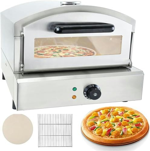 XENITE Four À Pizza Électrique 3200 W Mini-Four À Chaleur 50-350 ℃ Four À Pizza Portable en Acier Inoxydable