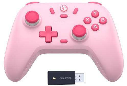 GameSir Nova Lite 2.4g Wireless Controller for Windows PC, iPhone, Android, Switch & Steam Deck, Bluetooth Controller Gamepad with Hall Effect Trigger,Turbo,Rumble Vibration (Pink)