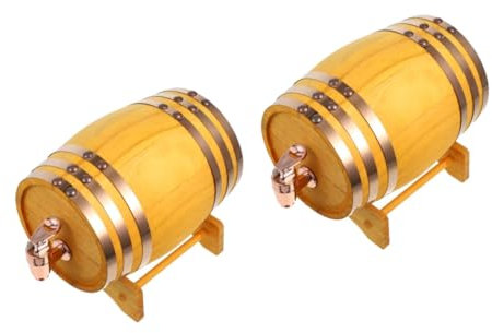 PRETYZOOM 2juegos Barril De Madera para De Dispensador Soporte para Envejecimiento y Almacenamiento De Vinos Reuniones y Picnics