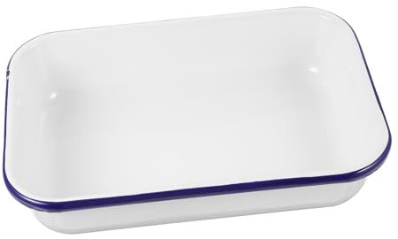 LABRIMP Enamel Baking Pan Wear-Resistant Food Baking Tray Non-Stick Bake Pan Multifunctional Storage Heat-Resistant for Kitchen Roasting