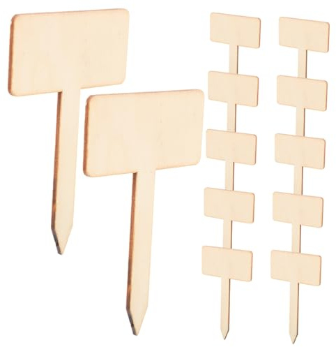 Happyyami 20pcs Herb Plant Markers Wooden Plant Labels for Garden Succulent Flower Seedling Markers Horticultural Greenhouse Accessories