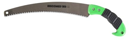 BRICOMED Serrucho poda hoja curva dentado japones 30cm con funda
