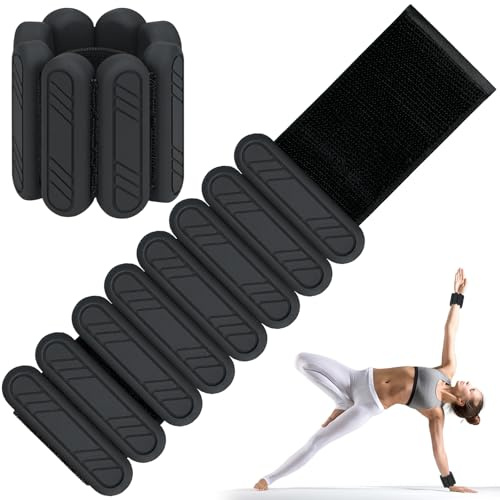 ouhos Gewichtsmanschetten 2er Set – Verstellbare Handgelenkgewichte & Fußgewichte aus Silikon für Damen & Herren – Tragbare Gewichtsbänder für Fitness, Yoga, Pilates, Laufen & Krafttraining