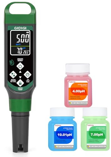 pH Messgerät für Hydrokulturen, pH Messgerät für Pool, TDS EC Messgerät mit Farbdisplay, pH Wert Wassertester Multiparameter für Aquarium, TDS Trinkwasser Tester, hohe Genauigkeit 0,01