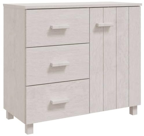 HEFZGDB Sideboard HAMAR Weiß 90x40x80 cm Massivholz Kiefer Küchenbuffet Buffetschrank Küche Küchenschränke Mehrzweckschrank für Küche Speisesaal Wohnstube Dessert Shop