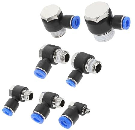 Amosfun 7Pcs Air Hose Connectors Quick Connect Fittings for Air Compressors Pressure Washers Pneumatic Tools Secure Threaded Design Prevents Gas Leakage Assorted