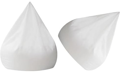 Kuleyang Bean Bag Cover, M-Size 80x90cm Fabric Replacement Cover, Lazy Sofa Liner for Adults & Kids, White/Grey, Living Room & Garden, No Filler