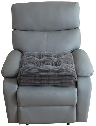 HIGOGOGO Tufted Corduroy Recliner Seat Cushion for Elderly, High Density Foam Large Square Seat Cushion for Recliner Chair, Floor Pillow, Office Chair, Car, No Pressure on Thighs, 20x20x4