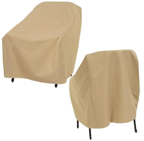 Tuxxjzm Housses de chaise d'extérieur imperméables pour meubles d'extérieur – Protection robuste et coupe-vent pour porche, balcon, plage, maison, villa