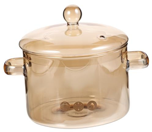 IMIKEYA Olla De Sopa De Vidrio Resistente Al Calor Utensilios De Cocina Hogar Para Cocinar Sopa y Estofado Incluye Tapa