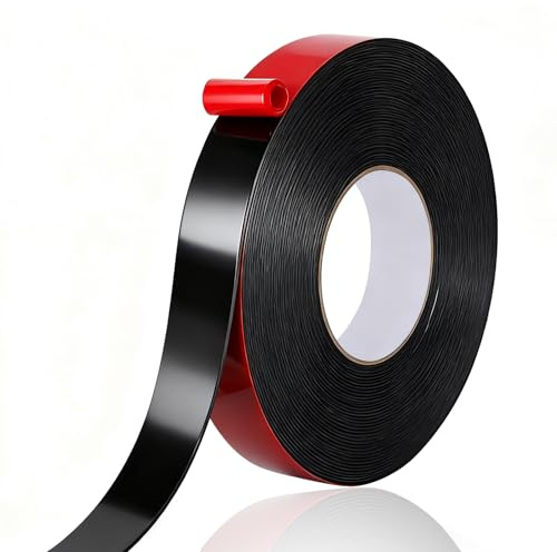 ONGNIUU Ruban Adhésif Double Face Extra Fort, Longueur 10 M,Largeur 2 CM, Adhésif Acrylique, Pour Voiture,Maison Et de La Maison, Noir