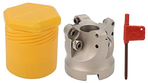 Face Milling Cutter 4 Flute High Precision Strong Rigidity Metal Milling Cutter Tool for CNC Machining Plane Roughing and Finishing Made of 40Cr with Coated Surface