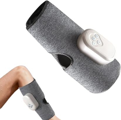 Masseur de compression des jambes – 17,5 cm – Bande de pression d'air pour cuisse – Dispositif de circulation chauffant réglable – Relaxation musculaire portable | Machine de compression du mollet