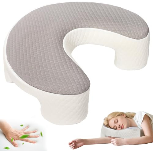 YGJT Side Sleeper Pillow with Armhole, Memory Foam Neck Pillow for Side Sleepers, Pressure Relief for Shoulders and Arms, Ergonomic Neck Pillow, Arm Pillow for Back and Stomach Sleepers
