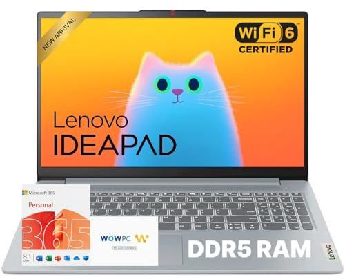 Lenovo Laptop FHD IdeaPad Slim 3i da 15,6 • Microsoft Office 365 • 1.1TB di storage • LPDDR5 • Intel 4 Core • SSD da 128 GB e 1 TB Cloud • WiFi 6 • Livello militare • Windows 11 • Laptop essenziale