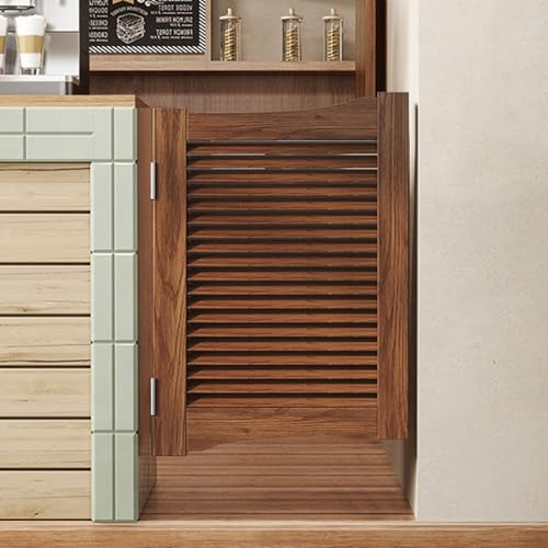 Puerta Abatible de Madera Maciza para Interiores, puerta de división personalizable con bisagras y cierre automático Marrón-W65×H90cm(Puerta simple)