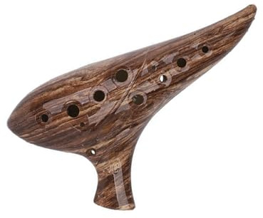 Instrumentos ocarinas de cerámica, Ocarina 12 agujeros resina Alto C clave alcanfor madera grano