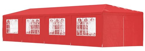 vidaXL partytält 1200 x 300 x 255 cm röd PE och stål, bärbar baldakin, modernt evenemangstält, festpaviljong, bröllopstält, perfekt plats att dra sig tillbaka till, stor för trädgården