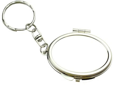 Kompakt dubbelsidig miniatyrglasögon nyckelring med förstoringsglas för sminkkorrigeringar på språng metallnyckelring tillbehör