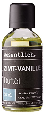 wesentlich. Duftöl Zimt-Vanille 50ml - feiner Duft für Diffuser und Lampe - als Raumduft oder zur Kerzenherstellung - pure Premium Öle aus Deutschland