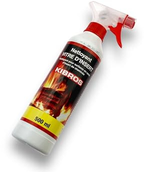 Kibros Lot 10 nettoyants vitres insert cheminée poêle pulvérisateur | Dégraissant sans abrasif, compatible insert foyer cheminée poêle à bois granulés fuel, pulvérisateur pratique.