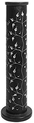 Räucherstäbchenturm Liam Räucherstäbchenhalter Softstone schwarz/weiß, ca. H: 27 cm