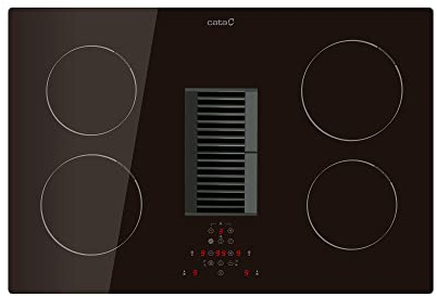 AD7744 - Vitrocerámica con 4 zonas de cocción - Inducción - Clase energética C - Panel de control táctil central - 9 niveles de potencia - Formato delgado - Cata, negro