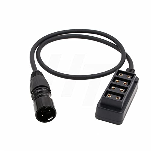 HangTon Block Batterie 12V XLR 4-Pin Netzteil Splitter auf D-Tap 4-Port Adapter Konverter 12in (30cm)
