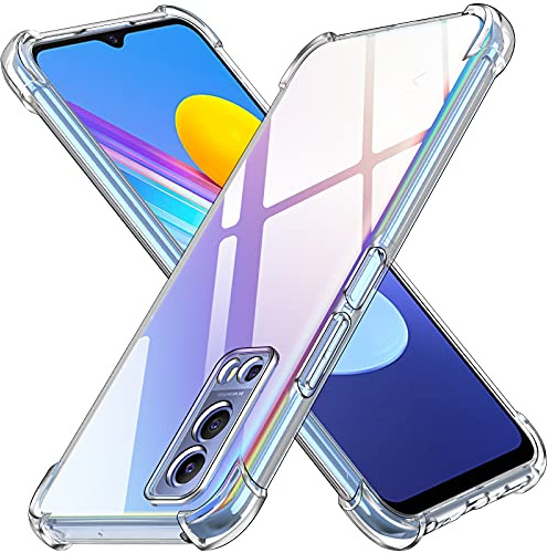 iVoler Cover per Vivo Y52 5G / Vivo Y72 5G, Custodia Trasparente per Assorbimento Degli Urti con Paraurti in TPU Morbido, Sottile Morbida in Silicone TPU Protettiva Case