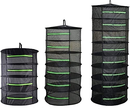 TONIJAWES Trockennetz Kräuter Breite 60cm 8 lagiges schwarz Kräutertrockner Pflanzen Trockenregal Klappbar Aufhängen Geeignet getrocknetem Blumen,Fisch,Fleisch,Früchten Trocknen Kleidung