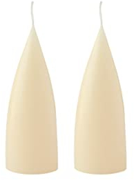 Kunstindustrien® Stumpenkerzen, Hergestellt in Dänemark, 43 Farben verfügbar, Kegel Kerze, Durchgefärbte Stumpenkerze lange Brenndauer von 15 Stunden, Kerzen Deko, 2 Stück, 6,5 x 16cm (Elfenbein)