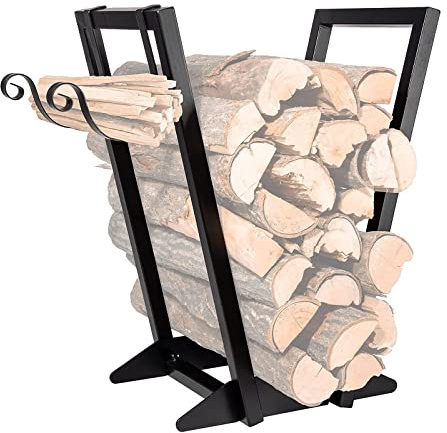 WORDFUN Support De Stockage De Bois De Chauffage, Étagère À Bûches De Cheminée, Rangement pour Bois De Chauffage, pour L'intérieur Ou L'extérieur 46x28x56cm/53x28x81cm (Size : 32/81cm)