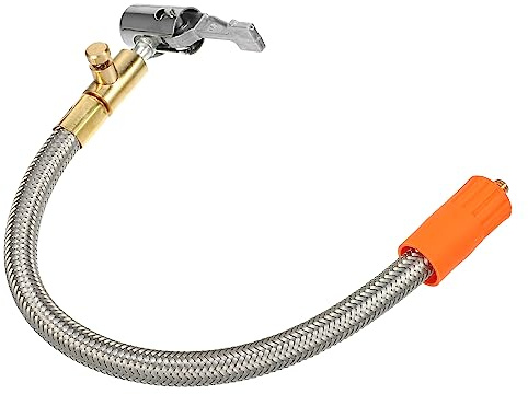 QUARKZMAN Reifenfüllschlauch-Adapter M6 1 Stück Mit Entlüftungsventil | Edelstahl, Silberton, Länge 30 cm, Gewinde M6x1, Anwendung Für PKW, LKW, Motorräder, Fahrräder
