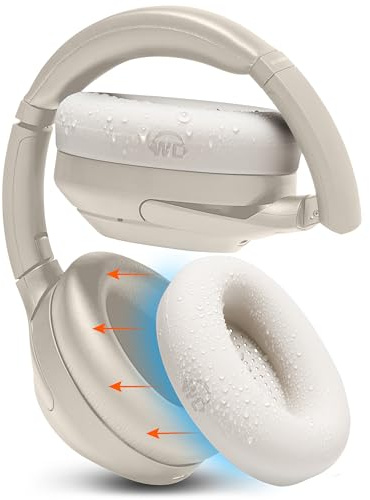 WC SweatZ XM4 - Copricuscinetti antisudore per Sony WH-1000XM4 | Da Wicked Cushions | Realizzato con silicone premium, antisudore e facilmente lavabile | Beige