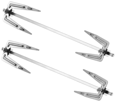 2St quadratische Grillgabel Brathähnchengabel Grillgabeln Hähnchengrillstab bratenschnur grillspieß шампуры Ofen einstellen Geflügel Schweinefleisch rotieren Welle Rostfreier Stahl