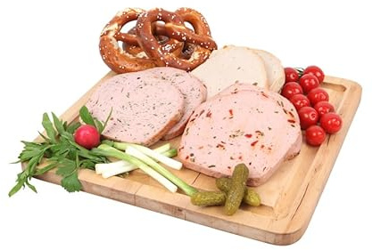 Landmetzger Schiessl's » Leberkäsepaket « ca. 1050g | Dreierlei vom Leberkäse mit Fleischkäse, Bärlauchleberkäse und Jalapeñoleberkäse