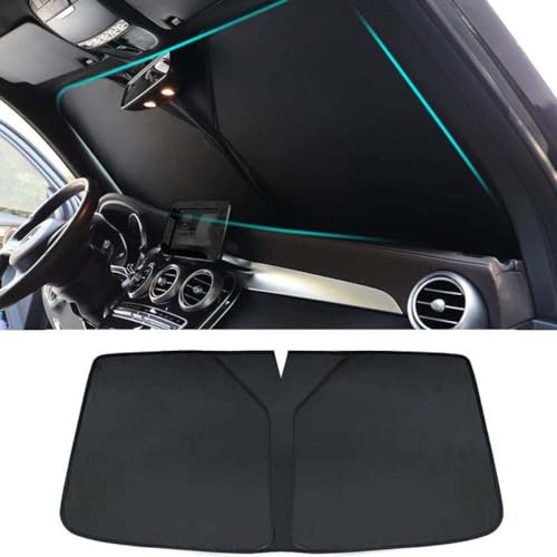evimo Parasol de Coche Delantero para Parabrisas Coche, para Mercedes Benz AMG GLA GLB 180 180d 200 200d 220d 250 GLA GLB 43 45 Parasol Reflectante para Coche, Plegable, Mantén tu Coche Fresco