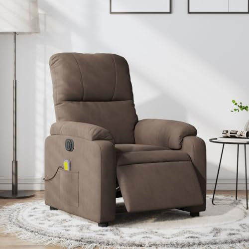 Homgoday Elektrischer Massagesessel mit Vibrationsfunktion - Braun - Mikrofasergewebe - Wohnzimmer Model3204921