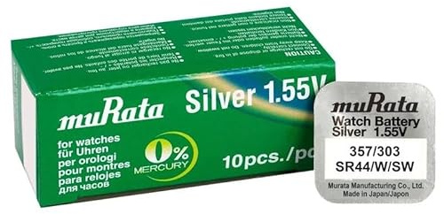 REY muRata SR44-PBWW 303 357 Button Cell Battery Silver Oxide 150 mAh 1.55 V Pack of 1