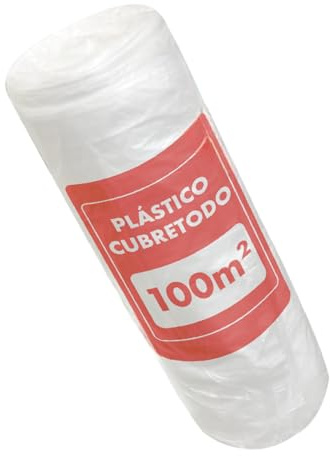 Rouleau de protection en plastique pour meubles de 100 m² (4 m x 25 m) Plastique peintres professionnels Ruban de masquage Pack plastique couvrant tout et ruban de peintre (1)