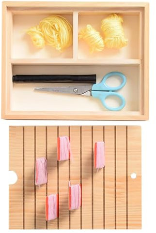 Nubamzy Sticktwist Aufbewahrung – Holzseide-Organizer mit 10 langen Schlitzen, 3 Fächern, Nähgarn-Organizer, multifunktionales Garnwickelbrett für Stickbegeisterte