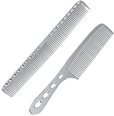 HONMEET 2piezas Peine De y Horquilla Inoxidable Peine De Masaje Accesorios De Peluquería Unidades Para Hombres y Mujeres Grande